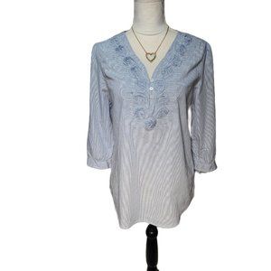 Relativity. Blue & White, Y2k Tunic. Size: Small